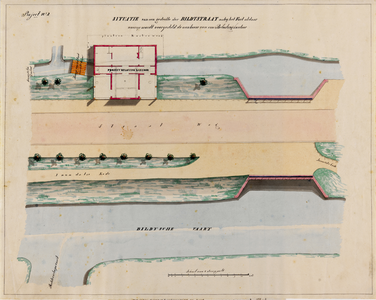 214690 Kaartje van de ligging van het ontworpen belastingkantoor achter het Fort op de Biltstraat te Utrecht; met ...